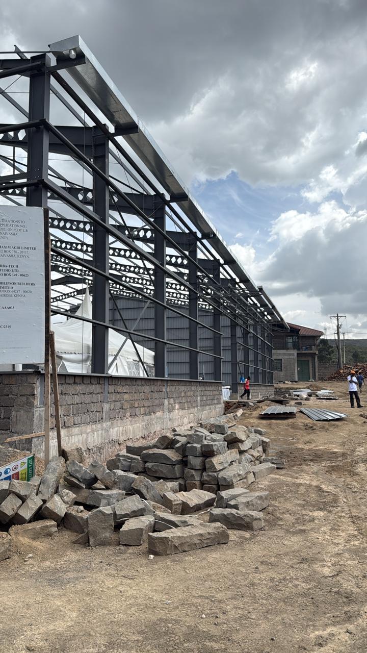 Warehouse side view with truck